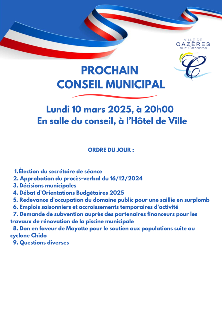 prochain conseil municipal